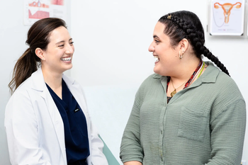 doctor and patient smiling 