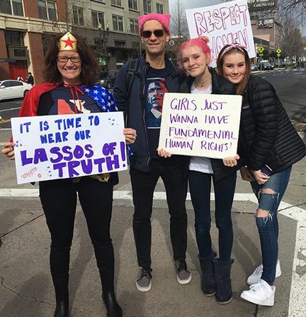 Jody Steinauer & family at Women's March