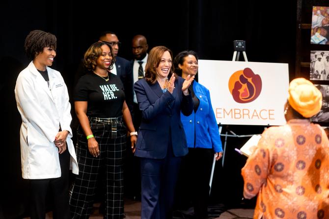 Vice President Kamala Harris meets with EMBRACE Program leaders and participants